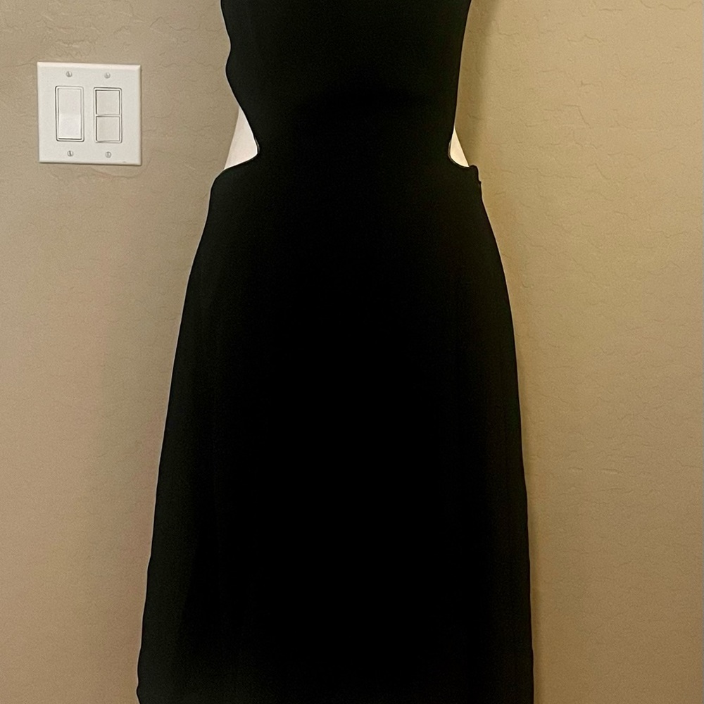 Halston Heritage Black Sheath Cocktail Dress